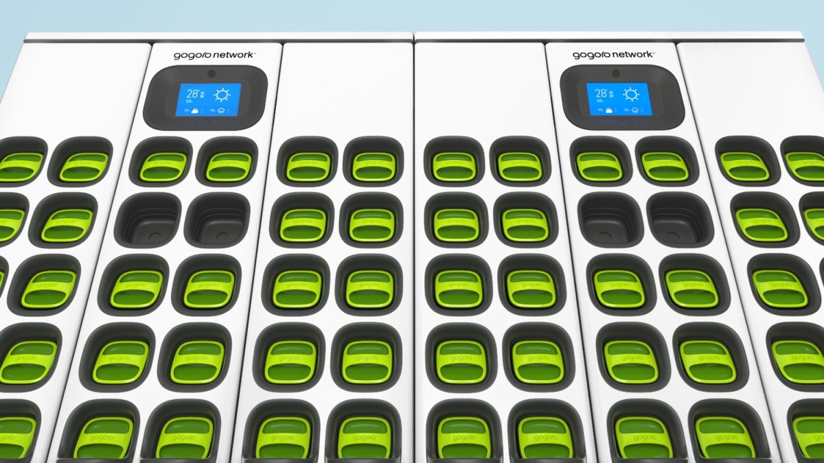 Une station de recharge Gogoro en gros plan // Source : Gogoro Une station de recharge Gogoro en gros plan // Source : Gogoro