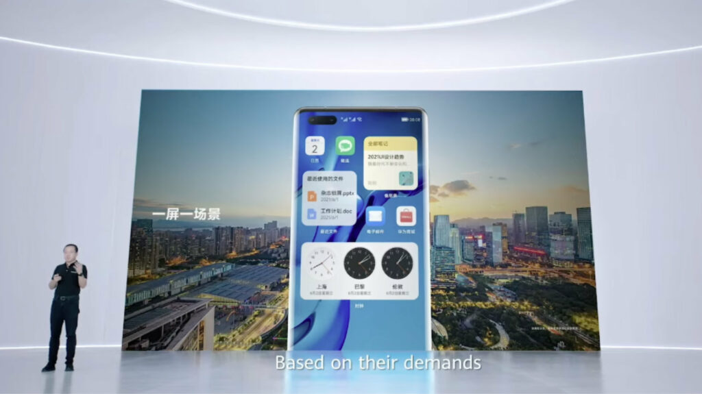 L'interface d'Harmony OS sur smartphone // Source : Huawei L'interface d'Harmony OS sur smartphone // Source : Huawei