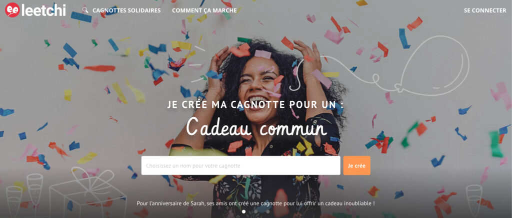 La page d'accueil de Leetchi // Source : Leetchi La page d'accueil de Leetchi // Source : Leetchi