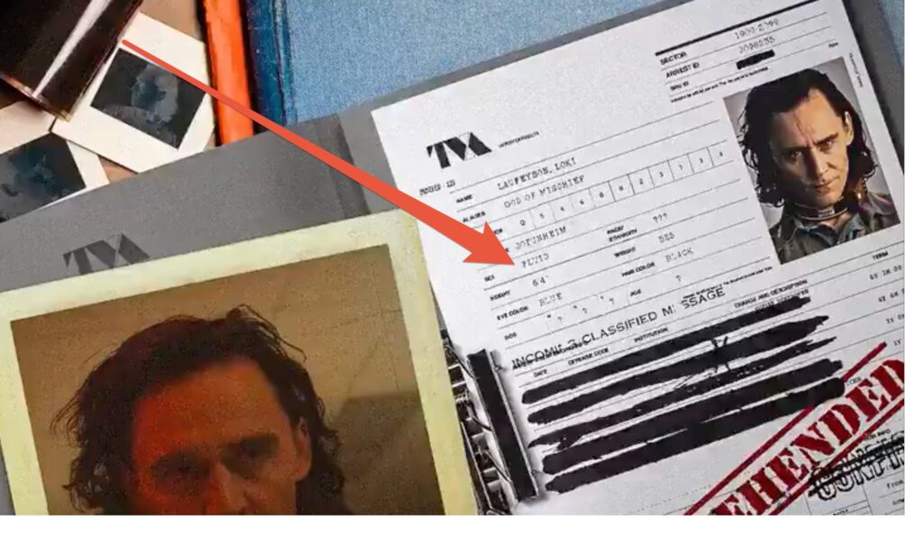 Un zoom sur des papiers qui déclinent l'identité de Loki // Source : Twitter/LokiOfficial Un zoom sur des papiers qui déclinent l'identité de Loki // Source : Twitter/LokiOfficial
