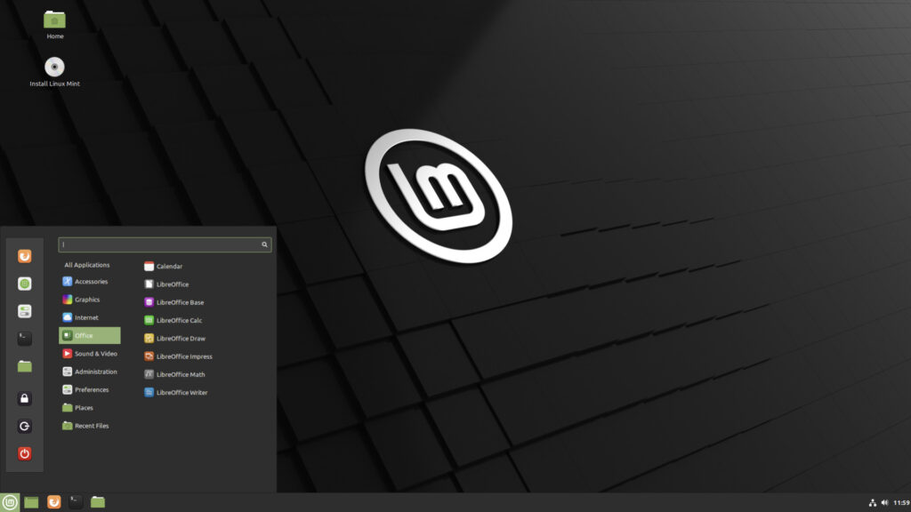 L'envirronement de bureau de Linux Mint // Source : Linux Mint L'envirronement de bureau de Linux Mint // Source : Linux Mint