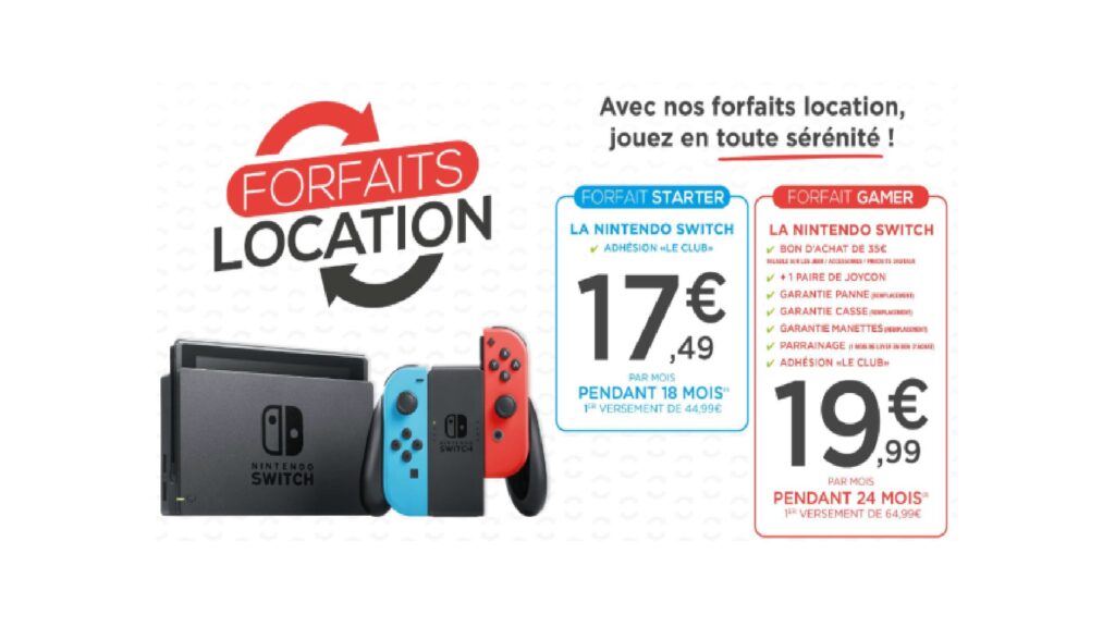 Location d'une Nintendo Switch chez Micromania // Source : Micromania Location d'une Nintendo Switch chez Micromania // Source : Micromania