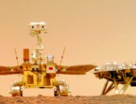 Premier selfie de Zhurong sur Mars. // Source : CNSA (image recadrée) Premier selfie de Zhurong sur Mars. // Source : CNSA (image recadrée)