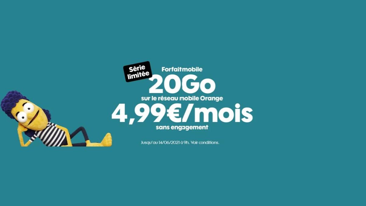 Sosh 20 Go à 4,99 euros par mois Sosh 20 Go à 4,99 euros par mois