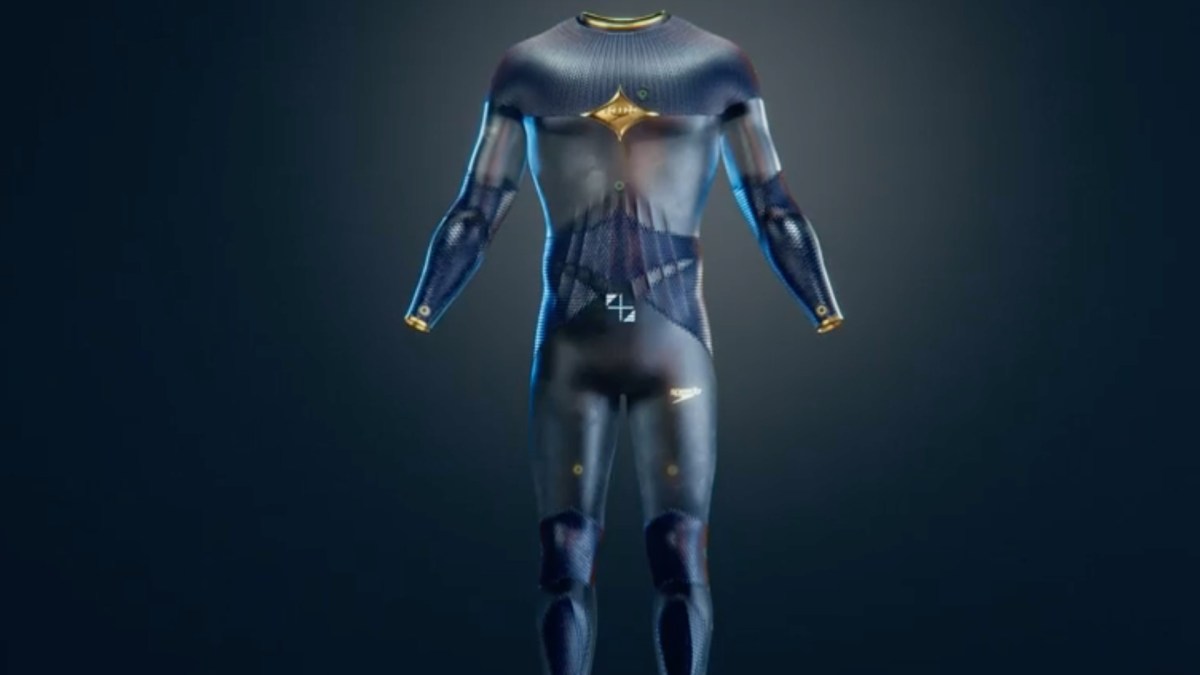 Le FastSkin 4.0 de Speedo devrait augmenter de 4 % la vitesse des nageurs. // Source : Capture vidéo Speedo / Gizmodo Le FastSkin 4.0 de Speedo devrait augmenter de 4 % la vitesse des nageurs. // Source : Capture vidéo Speedo / Gizmodo
