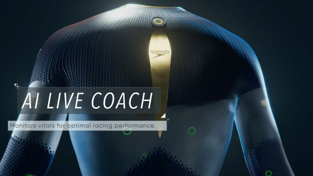 Le FastSkin 4.0 de Speedo devrait augmenter de 4 % la vitesse des nageurs. // Source : Capture vidéo Speedo / Gizmodo Le FastSkin 4.0 de Speedo devrait augmenter de 4 % la vitesse des nageurs. // Source : Capture vidéo Speedo / Gizmodo