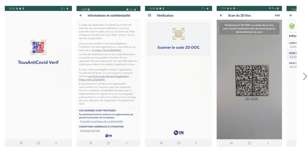 Capture de TousAntiCovid Vérif dans le Google Play Store Capture de TousAntiCovid Vérif dans le Google Play Store