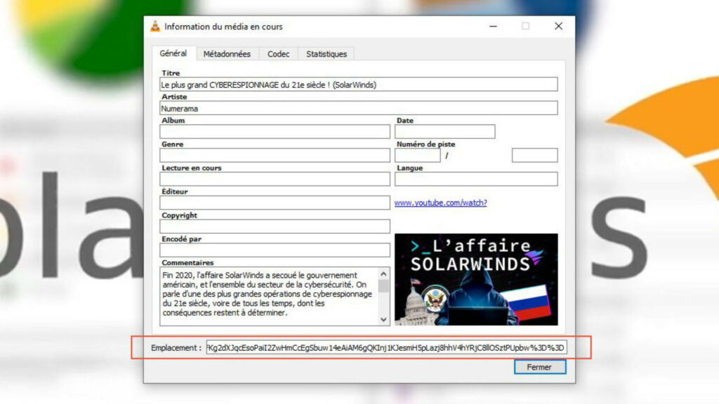 Dans l'encadré orange, l'URL à mettre dans son navigateur web. // Source : Capture d'écran. Dans l'encadré orange, l'URL à mettre dans son navigateur web. // Source : Capture d'écran.
