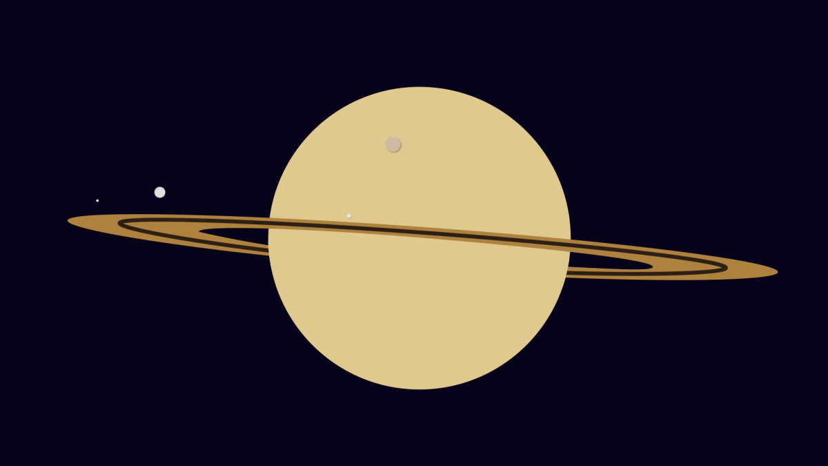 Saturne et ses lunes. // Source : Nino Barbey pour Numerama Saturne et ses lunes. // Source : Nino Barbey pour Numerama