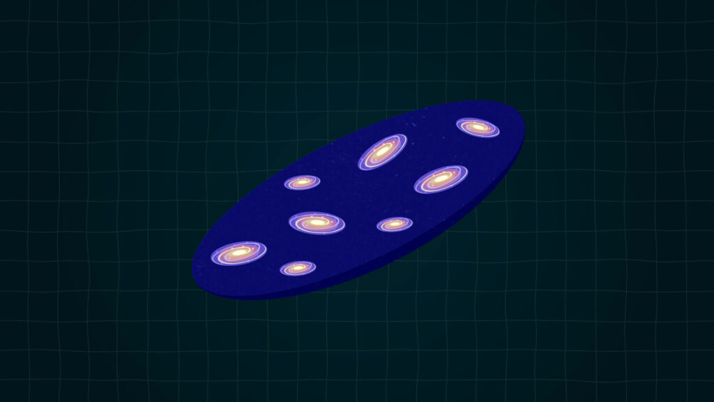 Un groupe de galaxies. // Source : Nino Barbey pour Numerama Un groupe de galaxies. // Source : Nino Barbey pour Numerama