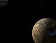 Vue d'artiste de Ganymède et de Jupiter. // Source : NASA, ESA, and G. Bacon (STScI) (image recadrée) Vue d'artiste de Ganymède et de Jupiter. // Source : NASA, ESA, and G. Bacon (STScI) (image recadrée)