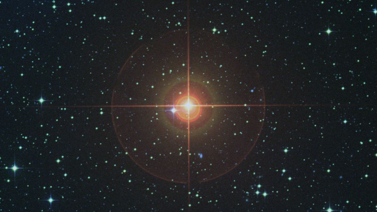 Une géante rouge. // Source : Flickr/CC/Digitized Sky Survey (image recadrée) Une géante rouge. // Source : Flickr/CC/Digitized Sky Survey (image recadrée)
