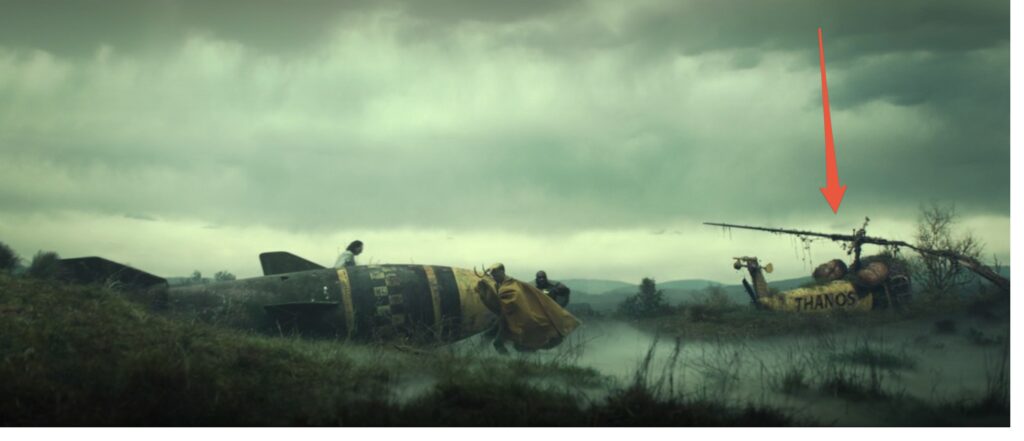 L'hélico de Thanos dans l'épisode 5 de Loki // Source : Capture d'écran Disney+ L'hélico de Thanos dans l'épisode 5 de Loki // Source : Capture d'écran Disney+