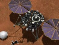 Vue d'artiste d'InSight. // Source : NASA/JPL-Caltech (image recadrée)