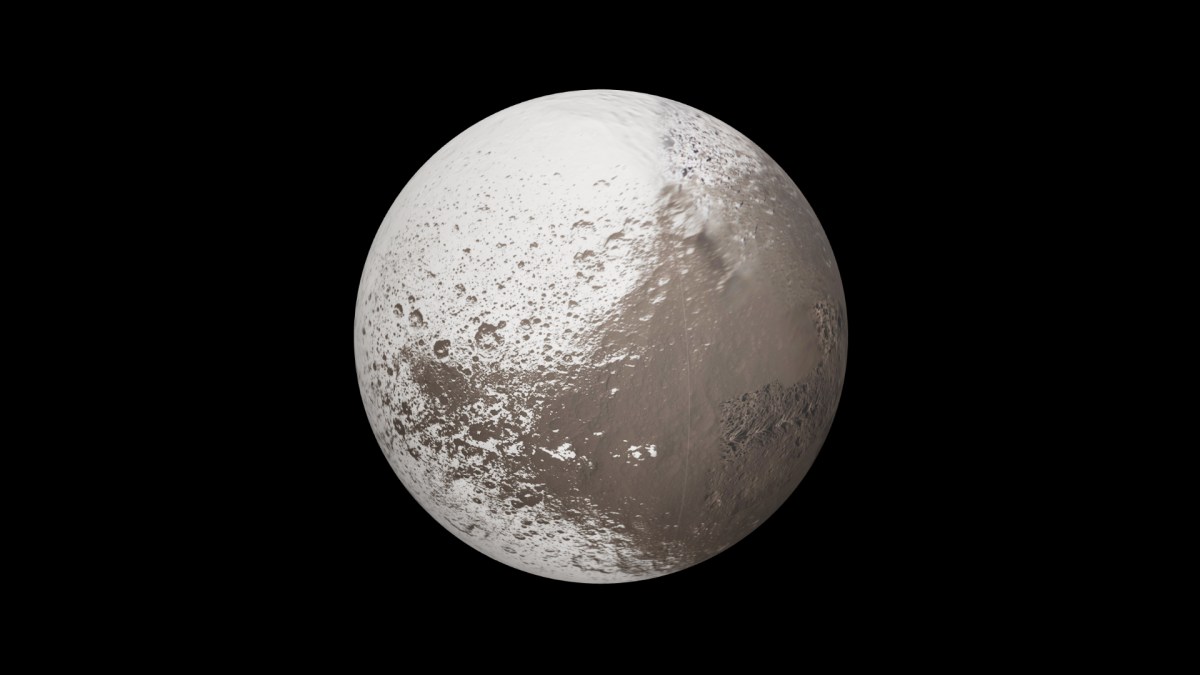 Japet en 3D. // Source : NASA, ESA, JPL, SSI, Cassini Imaging Team; 3D Rendering: NASA's VTAD Japet en 3D. // Source : NASA, ESA, JPL, SSI, Cassini Imaging Team; 3D Rendering: NASA's VTAD