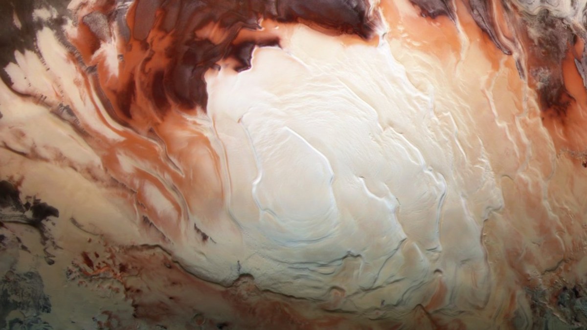Le pôle Sud de Mars. // Source : ESA Le pôle Sud de Mars. // Source : ESA
