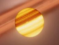 Vue d'artiste de PDS 70c et du disque qui l'entoure. // Source : ESO/L. Calçada, ALMA (ESO/NAOJ/NRAO)/Benisty et al. Vue d'artiste de PDS 70c et du disque qui l'entoure. // Source : ESO/L. Calçada, ALMA (ESO/NAOJ/NRAO)/Benisty et al.
