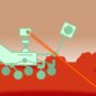 Perseverance utilisant son laser sur Mars. // Source : Nino Barbey pour Numerama Perseverance utilisant son laser sur Mars. // Source : Nino Barbey pour Numerama