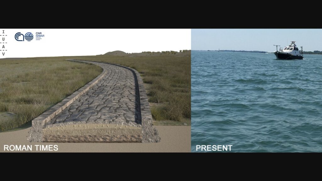 La route antique existait à l'époque où Venise n'était pas submergée par les eaux. // Source : Fantina Madricardo La route antique existait à l'époque où Venise n'était pas submergée par les eaux. // Source : Fantina Madricardo