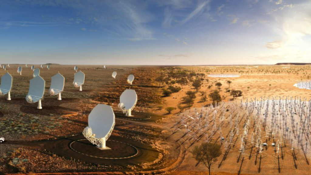 Le Square Kilometre Array sera situé sur deux sites différents. // Source : SKAO