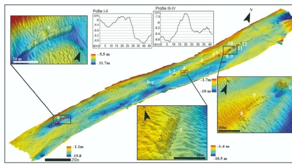 La route antique a pu être reconstruite en 3D grâce à un sonar. // Source : Fantina Madricardo La route antique a pu être reconstruite en 3D grâce à un sonar. // Source : Fantina Madricardo