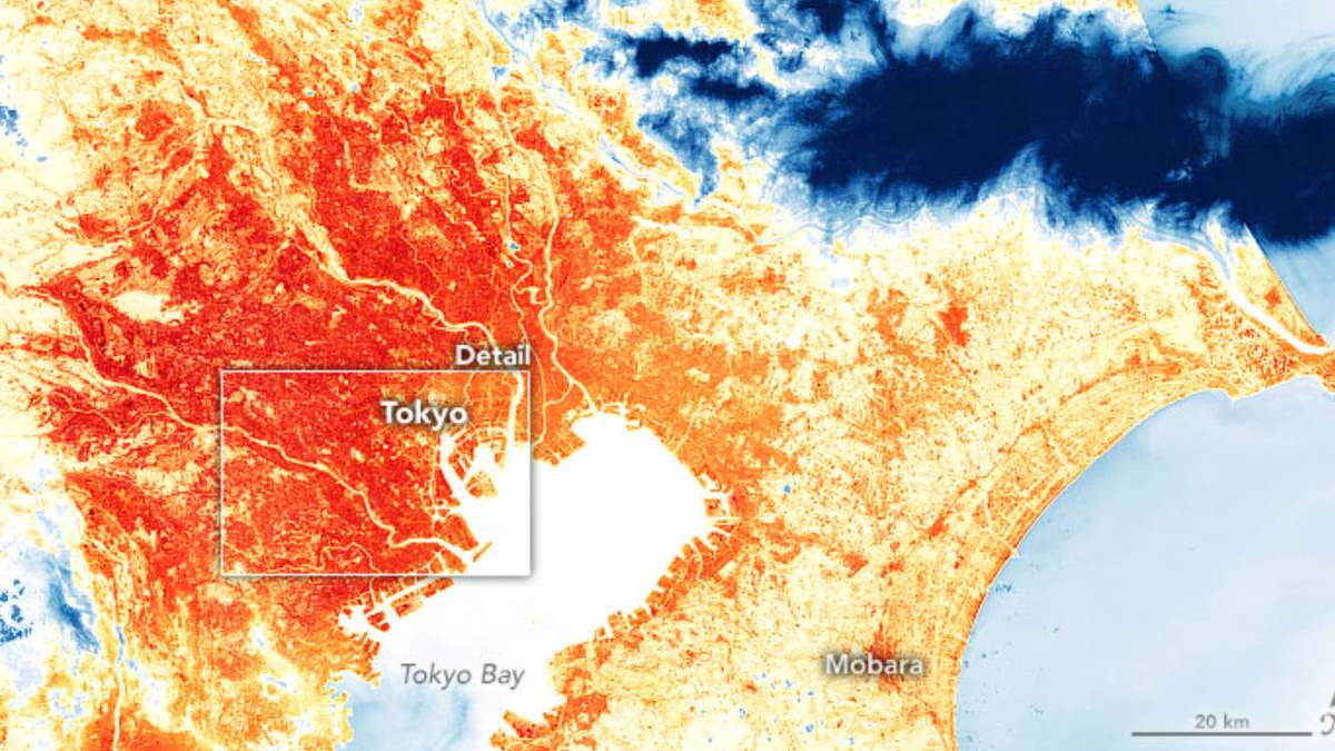 Les athlètes des JO de Tokyo doivent faire face à une vague de chaleur humide // Source : Observatoire de la Terre de la Nasa Les athlètes des JO de Tokyo doivent faire face à une vague de chaleur humide // Source : Observatoire de la Terre de la Nasa