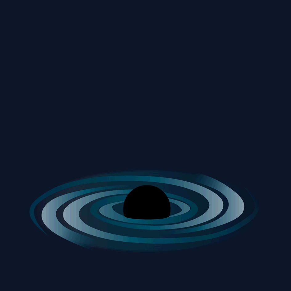 Animation des rayons X émis depuis l'arrière du trou noir. // Source : ESA Animation des rayons X émis depuis l'arrière du trou noir. // Source : ESA