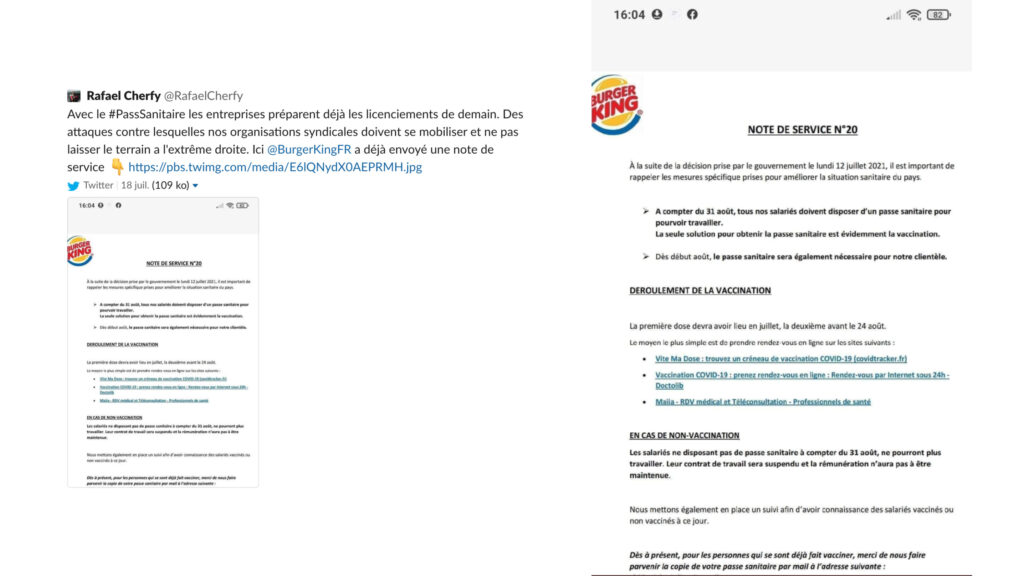 Le tweet contenant la « note de service » // Source : Twitter Le tweet contenant la « note de service » // Source : Twitter