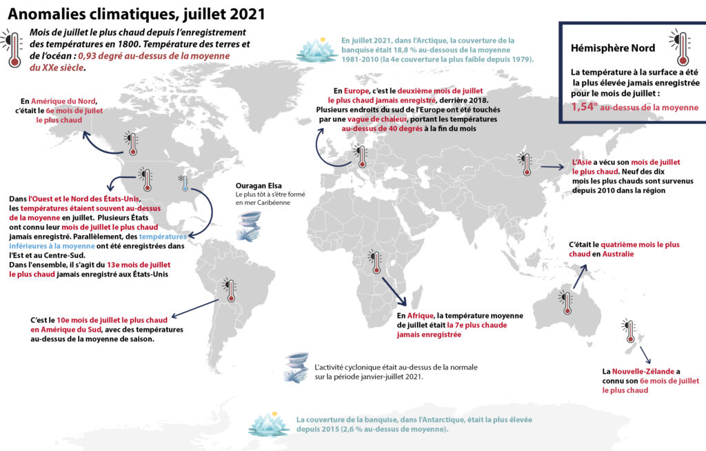 Le mois de juillet 2021 est le mois le plus chaud depuis l'enregistrement des températures en 1800. Vous pouvez cliquer sur l'image pour agrandir. // Source : Numerama / Icônes Freepik / Données NOAA // Source : Numerama / Icônes Freepik / Données NOAA Le mois de juillet 2021 est le mois le plus chaud depuis l'enregistrement des températures en 1800. Vous pouvez cliquer sur l'image pour agrandir. // Source : Numerama / Icônes Freepik / Données NOAA // Source : Numerama / Icônes Freepik / Données NOAA