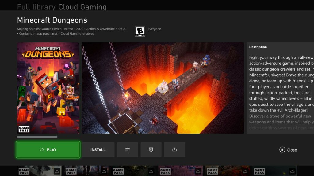 Le cloud gaming sur les consoles Xbox // Source : Microsoft