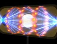 Représentation du mécanisme de fusion nucléaire par confinement inertiel. // Source : LLNL