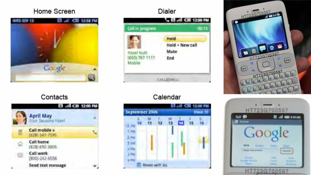 L'interface sur laquelle travaillait Google vers 2007 // Source : The Verge