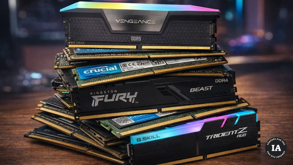 Pile de RAM DDR4/DDR5 // Source : Sora Pile de RAM DDR4/DDR5 // Source : Sora