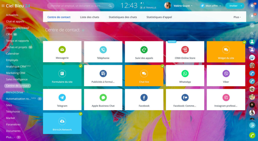 Interface messageries instantannées whatsapp bitrix24 Interface messageries instantannées whatsapp bitrix24