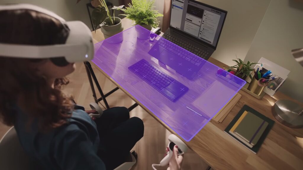 Vous pouvez projeter votre vrai clavier dans le monde virtuel. // Source : Occulus Vous pouvez projeter votre vrai clavier dans le monde virtuel. // Source : Occulus