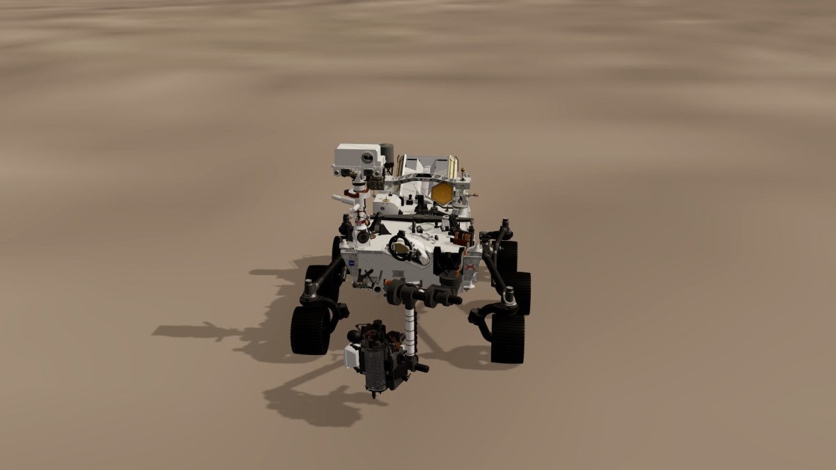 Représentation de Perseverance. // Source : Capture d'écran rkinnett.github.io/rover3d Représentation de Perseverance. // Source : Capture d'écran rkinnett.github.io/rover3d