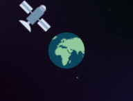 Un satellite et la Terre. // Source : Nino Barbey pour Numerama Un satellite et la Terre. // Source : Nino Barbey pour Numerama