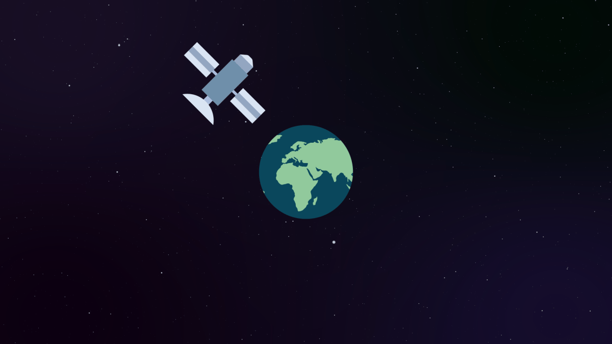 Un satellite et la Terre. // Source : Nino Barbey pour Numerama Un satellite et la Terre. // Source : Nino Barbey pour Numerama