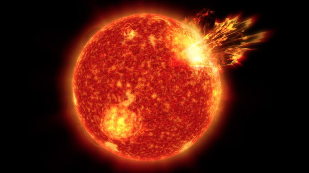 Le Soleil tel qu'il devait être il y a 4 milliards d'années. // Source : NASA's Goddard Space Flight Center/Conceptual Image Lab Le Soleil tel qu'il devait être il y a 4 milliards d'années. // Source : NASA's Goddard Space Flight Center/Conceptual Image Lab
