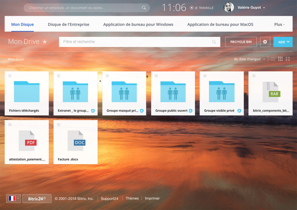 Une fonctionnalité de stockage dans le cloud est disponible pour retrouver facilement les documents de tous les collaborateurs. Une fonctionnalité de stockage dans le cloud est disponible pour retrouver facilement les documents de tous les collaborateurs.