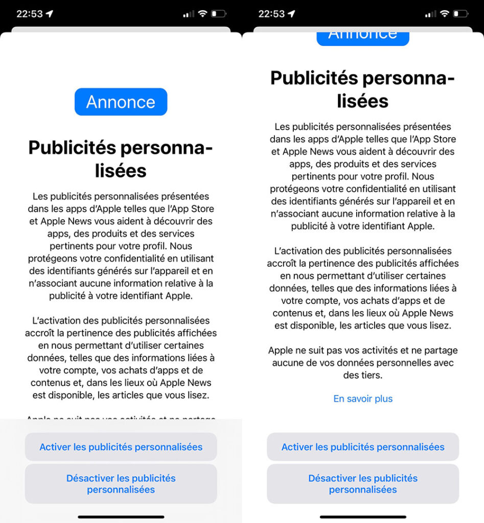 Apple iOS 15 publicité ciblée Apple iOS 15 publicité ciblée