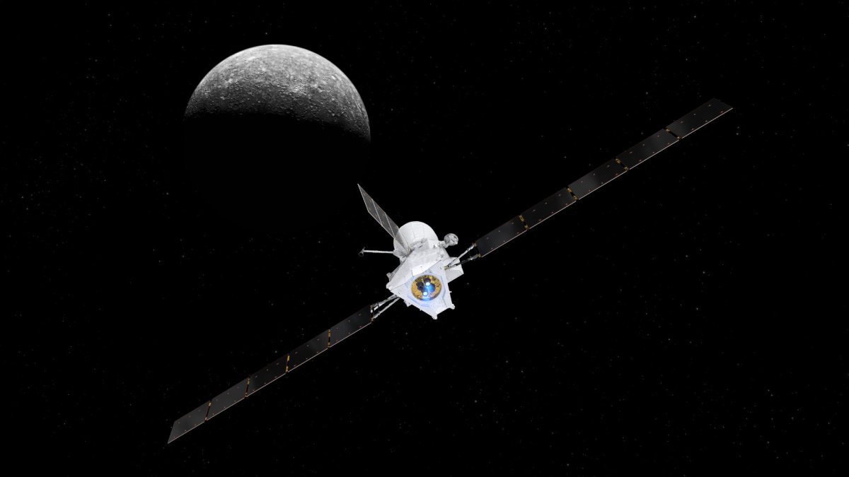 BepiColombo approchant de Mercure (vue d'artiste). // Source : ESA/ATG medialab ; NASA/JPL BepiColombo approchant de Mercure (vue d'artiste). // Source : ESA/ATG medialab ; NASA/JPL