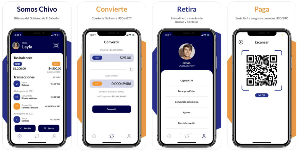 Les Salvadoriens doivent télécharger le portefeuille digital Chivo pour payer en bitcoin. // Source : Capture Numerama / Chivo Les Salvadoriens doivent télécharger le portefeuille digital Chivo pour payer en bitcoin. // Source : Capture Numerama / Chivo