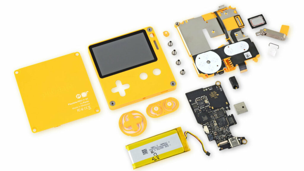 Vue éclatée de la Playdate // Source : iFixit Vue éclatée de la Playdate // Source : iFixit