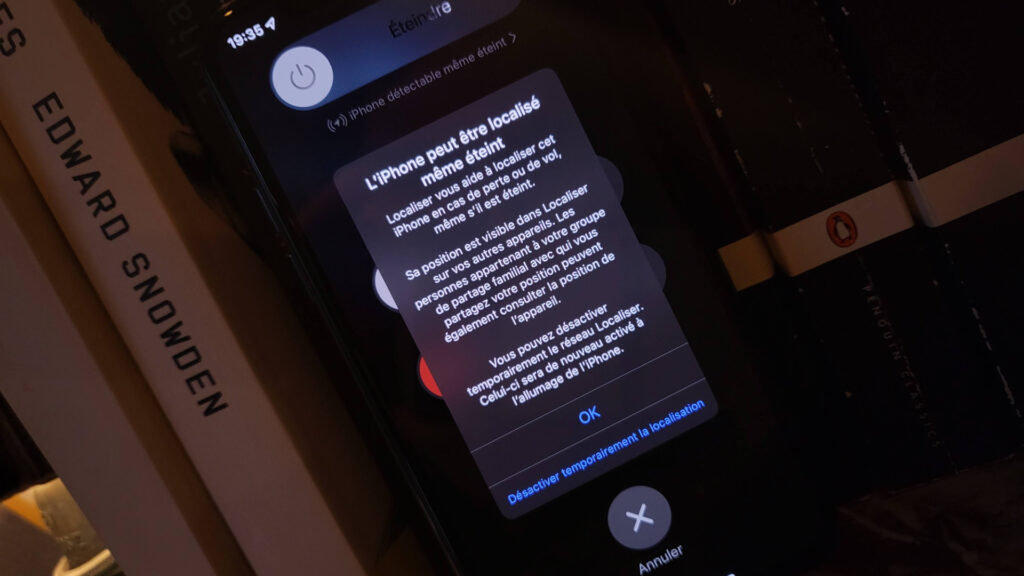 Comment désactiver temporairement le réseaéu Localiser sur son iPhone // Source : Photo Numerama Comment désactiver temporairement le réseaéu Localiser sur son iPhone // Source : Photo Numerama