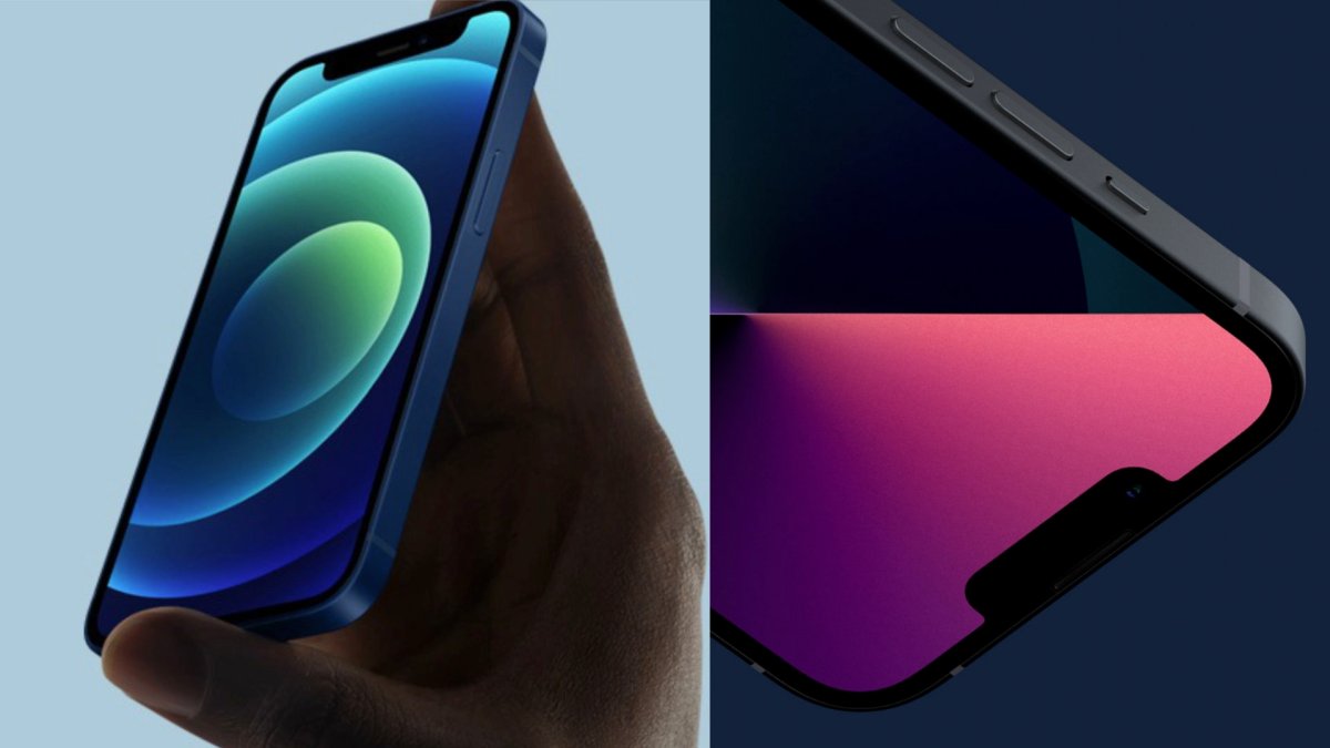 L'iPhone 12 à gauche et 13 à droite // Source : Apple L'iPhone 12 à gauche et 13 à droite // Source : Apple