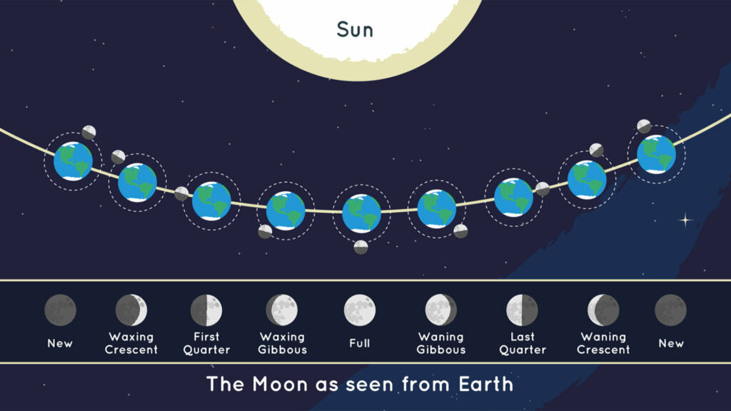 Les phases de la Lune. // Source : NASA/JPL-Caltech Les phases de la Lune. // Source : NASA/JPL-Caltech