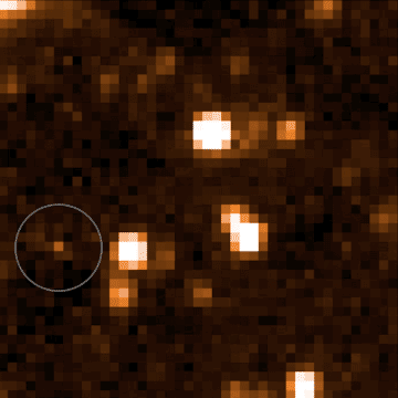 Cette tache sombre est la naine brune « L'Accident ». // Source : NASA/JPL-Caltech/Dan Caselden Cette tache sombre est la naine brune « L'Accident ». // Source : NASA/JPL-Caltech/Dan Caselden