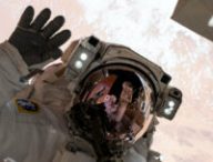 Thomas Pesquet dans l'espace le 25 juin 2021. // Source : Flickr/CC/Nasa Johnson (photo recadrée)