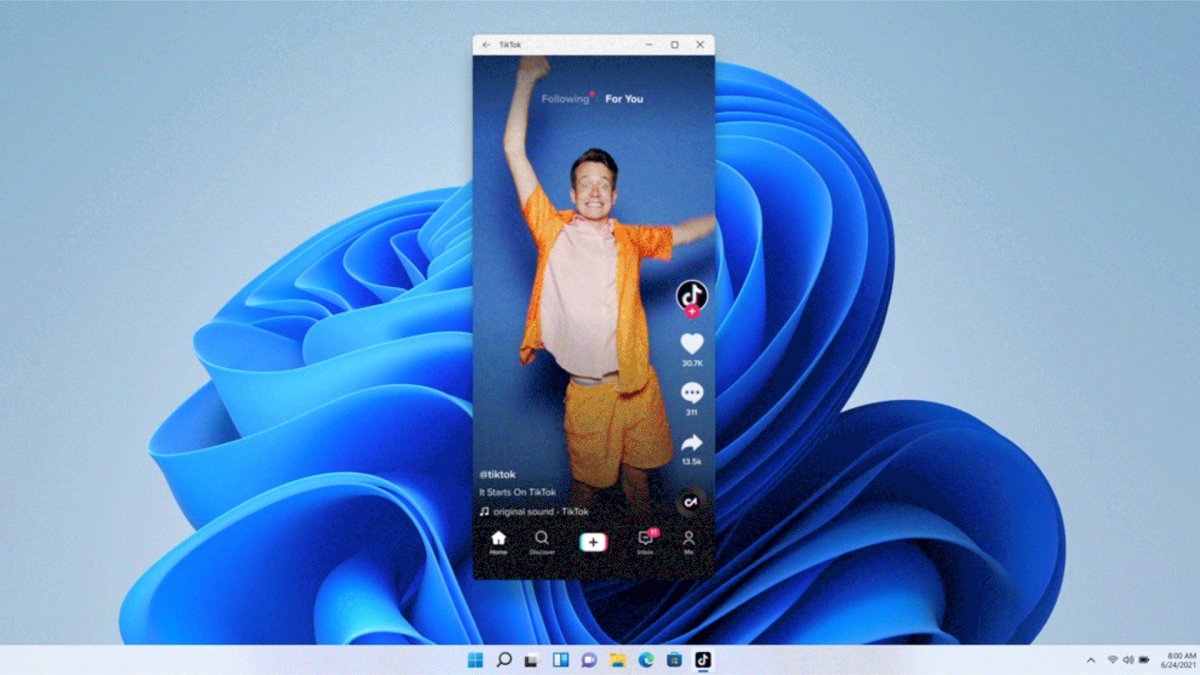 TikTok sur Windows 11 // Source : Microsoft TikTok sur Windows 11 // Source : Microsoft